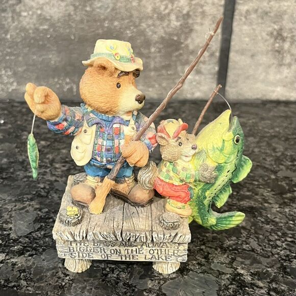Enesco Moose Creek Crossing “The Bass Are Always Bigger…” 1995 #170455 - Picture 1 of 6